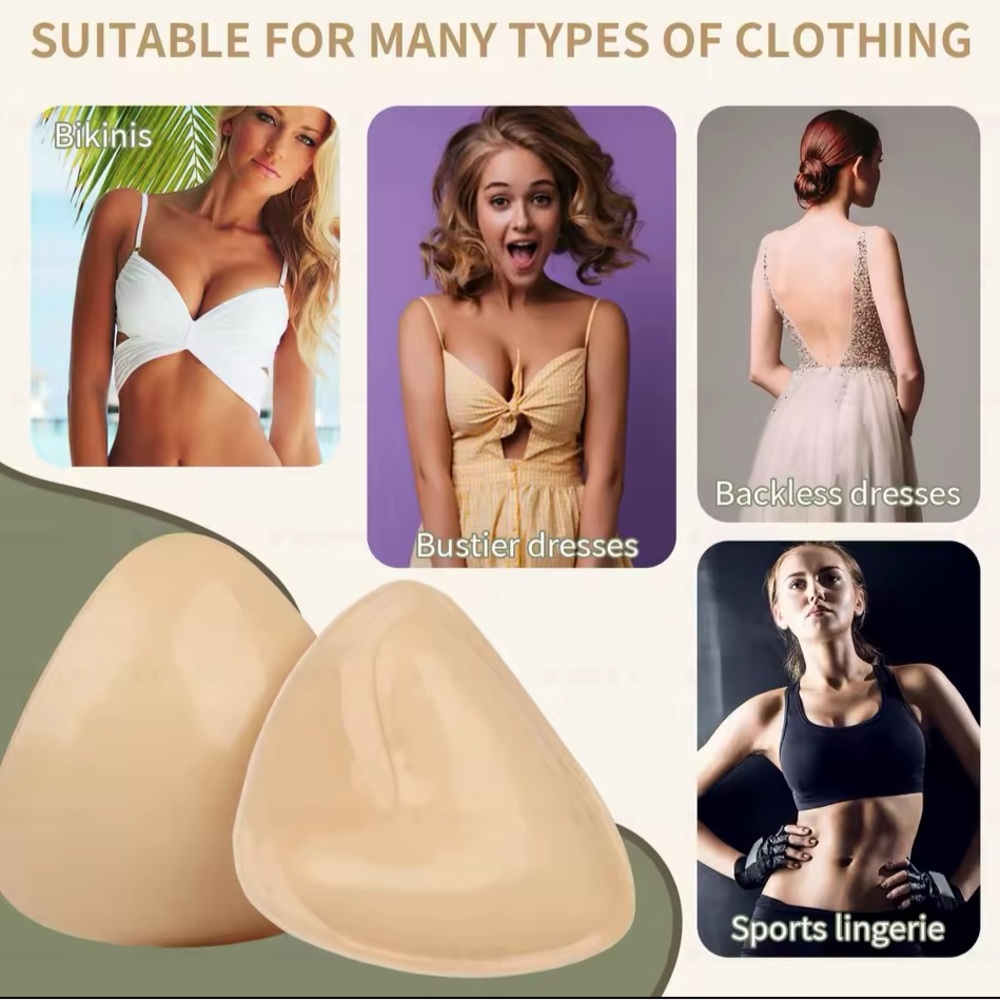 NWT add a cup pads double sided adhesive sticky inserts thickTriangle Bra Pads